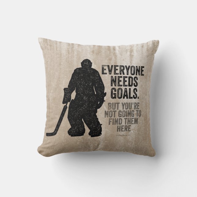 Cojín Decorativo Todos necesitan objetivos (hockey) (Anverso)