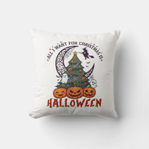 Cojín Decorativo Todos Quieren Navidad Árbol de Halloween Calabazas