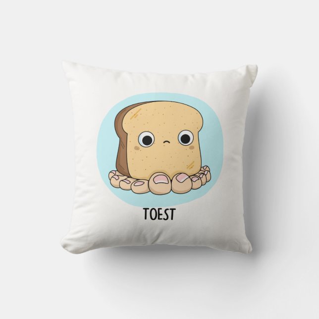 Cojín Decorativo Toest Funny Toast con Toes Pun (Anverso)