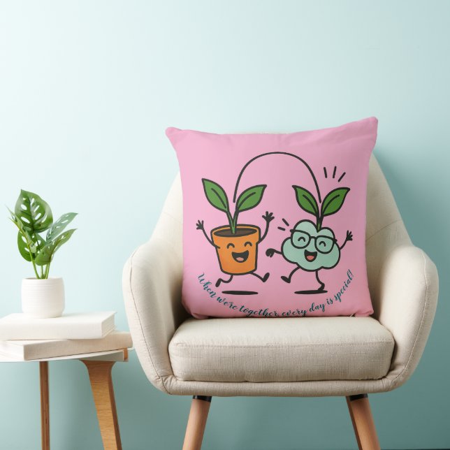 Cojín Decorativo Together Every Day Is Special Cute Plant Pillows  (Silla)