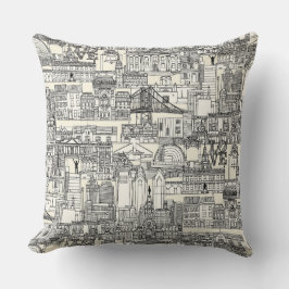 Cojín Decorativo toile de Filadelfia perla negro