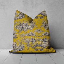 Toile de Jouy floral vintage amarillo Lago