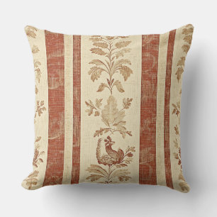 Cojín Decorativo Toile de Jouy Floral Vintage con Gallina
