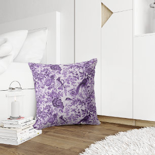 Cojín Decorativo Toile de Jouy Purple