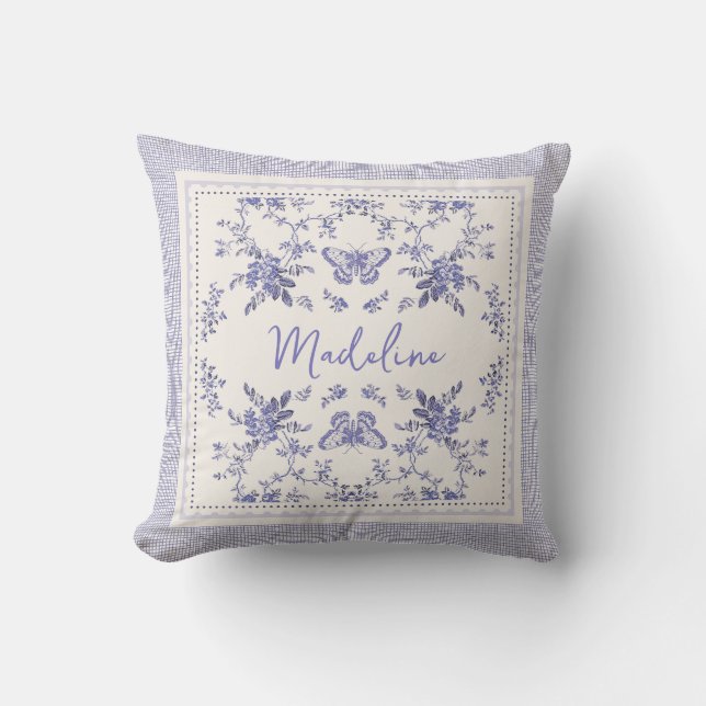 Cojín Decorativo Toile de Mariposa Bonita (Anverso)