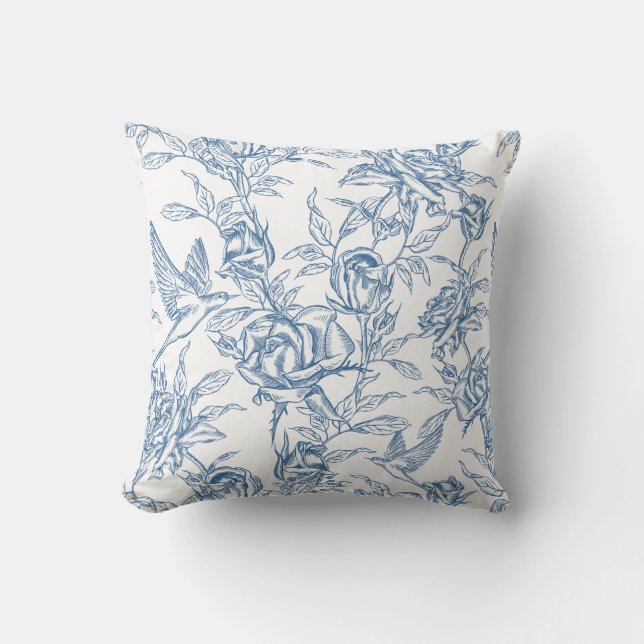 Cojín Decorativo Toile Francés Azul (Anverso)