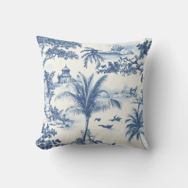 Cojín Decorativo Toile Tropical De Jouy (Anverso)