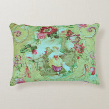 Toile victoriano antiguo Rococo Estilo Sage Verde