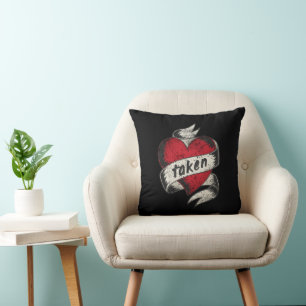 Cojín Decorativo Tomada y enamorada vintage corazón de compromiso c