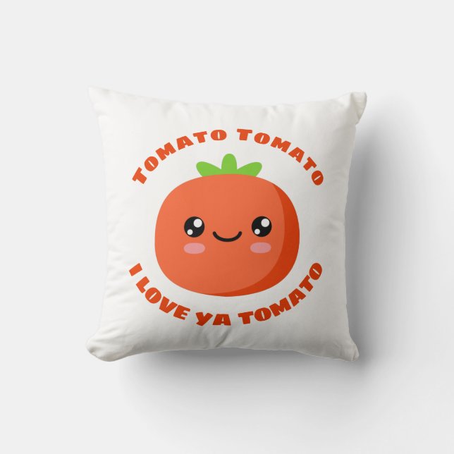Cojín Decorativo Tomate tomate te amo tomate (Anverso)