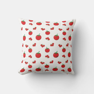 Cojín Decorativo Tomates Rojos Patrón Sobre Blanco