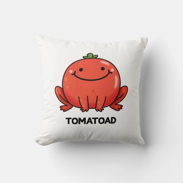 Cojín Decorativo Tomatoad Funny Tomato Toad Pun (Anverso)