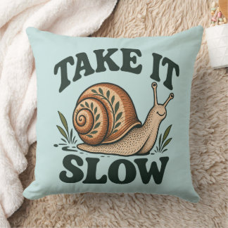 Cojín Decorativo Tómelo con calma - Caracol caprichoso del bosque C
