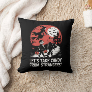 Cojín Decorativo Tomemos dulces de extraños Halloween divertido