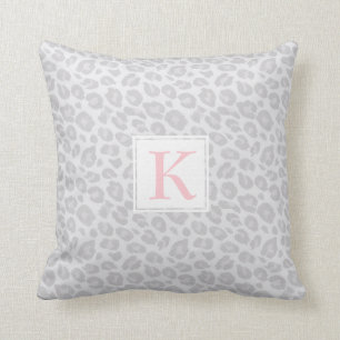 Cojín decorativo tonal gris del estampado leopardo