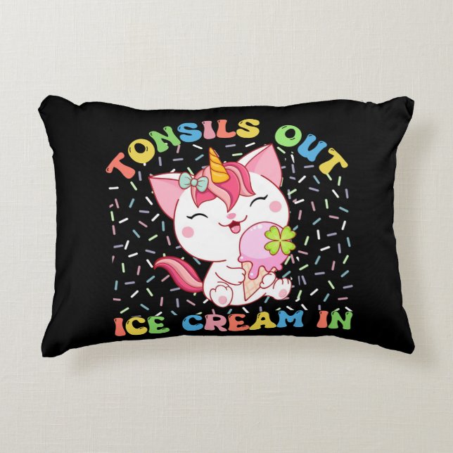 Cojín Decorativo Toneladas fuera, Helado Crema adentro | Gato de un (Anverso)