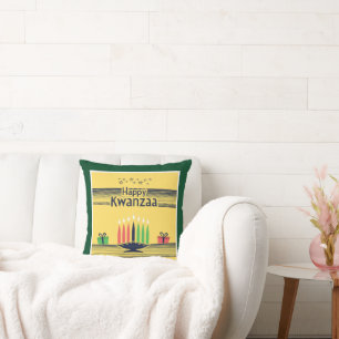 Cojín Decorativo Tono cálido y celebratorio de Kwanzaa de SlipperyJ