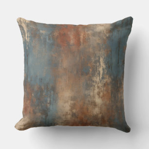Cojín Decorativo Tono Tierra Abstracto Beige Azul Oxidado