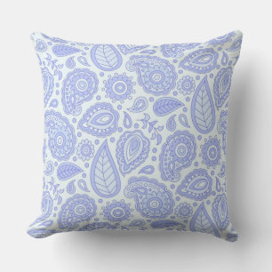Cojín Decorativo tonos azul claro y lavanda, blanco pálido
