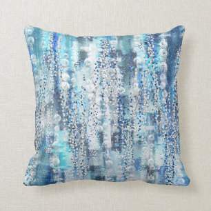 Cojín Decorativo Tonos azules chic abstractos modernos  