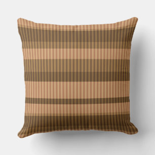 Cojín Decorativo Tonos beige marrón estriado patrón vertical