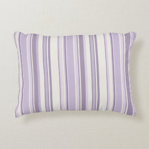 Cojín Decorativo Tonos de lavanda Suaves rayas de marfil