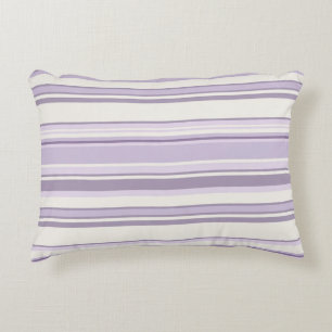 Cojín Decorativo Tonos de lavanda Suaves rayas de marfil