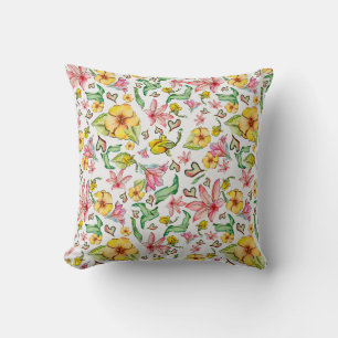 Cojín Decorativo Tonos de Verano - Rosa Verde Amarillo