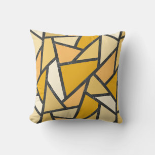 Cojín Decorativo Tonos de vidrio manchado amarillo