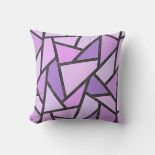 Cojín Decorativo Tonos de vidrio manchado de lilas