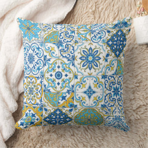 Cojín Decorativo tonos mediterráneos/ azulejos