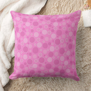 Cojín Decorativo Tonos rosados de Lilac con puntos de polka en los