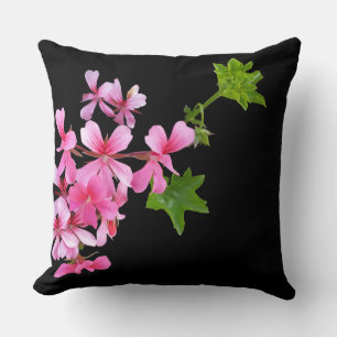 Cojín Decorativo tonos rosas sobre negro