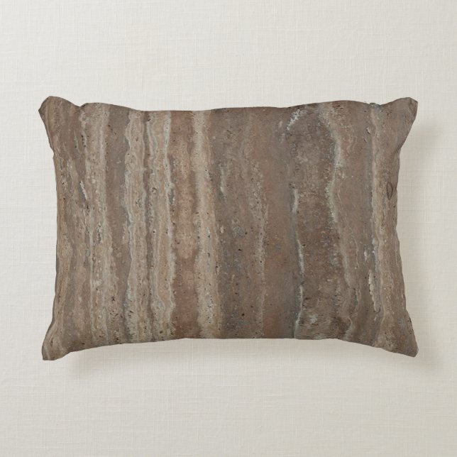 Cojín Decorativo tonos tierra gris carbón marrón mármol (Anverso)