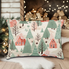 Cojín Decorativo Tonos y árboles de color rosa rosa de luz verde sa