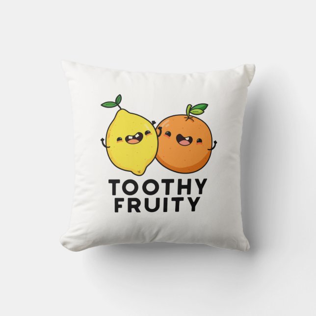 Cojín Decorativo Toothy Fruity Funny Fruit Pun (Anverso)