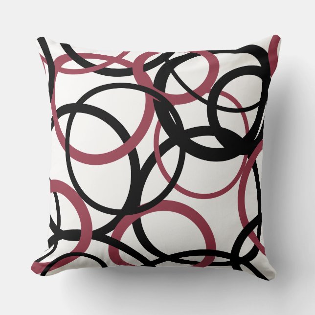 Cojín Decorativo Topacio ahumado y círculos negros (Anverso)