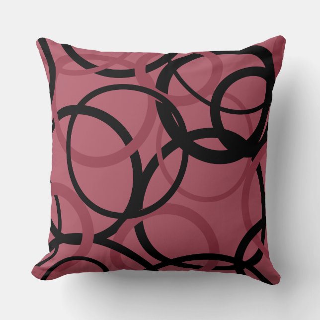 Cojín Decorativo Topacio ahumado y círculos negros (Anverso)