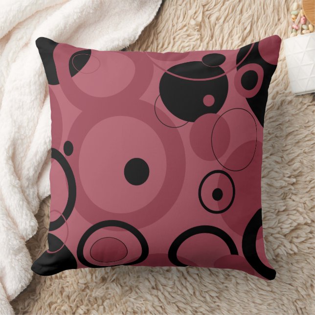 Cojín Decorativo Topacio ahumado y círculos negros (Manta)