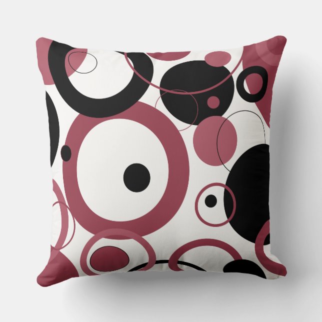 Cojín Decorativo Topacio ahumado y círculos negros (Reverso )