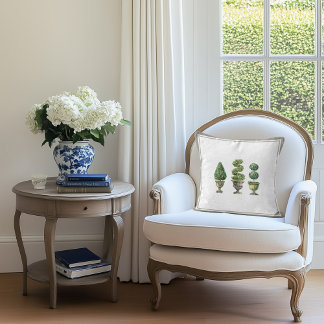 Cojín Decorativo Topiary Tree in Stone Planters and Ticking Stripe