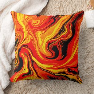 Cojín Decorativo Torbellinos abstractos ardientes de emoción