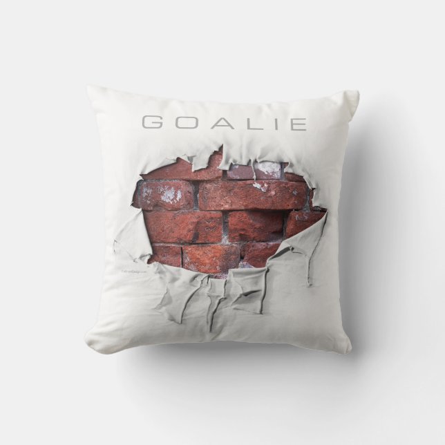 Cojín decorativo Torn Brick Wall Goalie (Hockey) (Anverso)