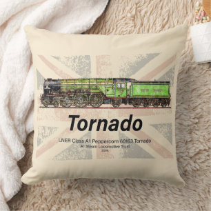 Cojín Decorativo Tornado Vintage Steam Train English Locomotive