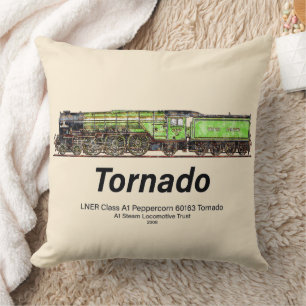 Cojín Decorativo Tornado Vintage Steam Train English Locomotive