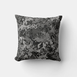 Cojín Decorativo Tornillos coloridos abstractos / negro y blanco /