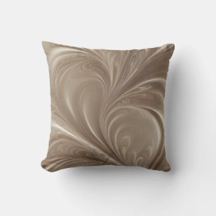 Cojín Decorativo Torno de Crema - Diseño Abstracto Fluyente de Beig