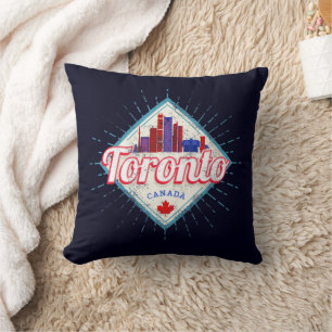Cojín Decorativo Toronto Skyline Ontario Retro Canada Vintage