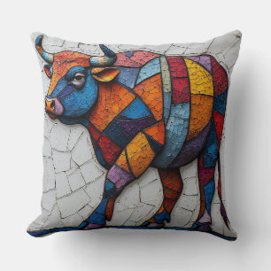 Cojín Decorativo Toros Mosaico Colorido