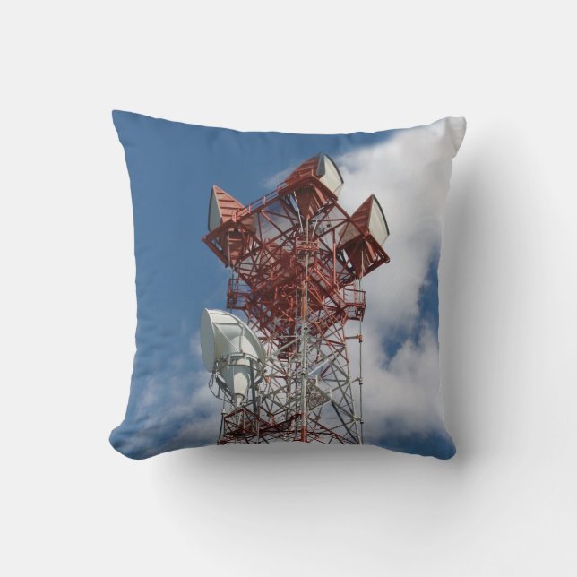 Cojín Decorativo Torre de telecomunicaciones de microondas (Anverso)